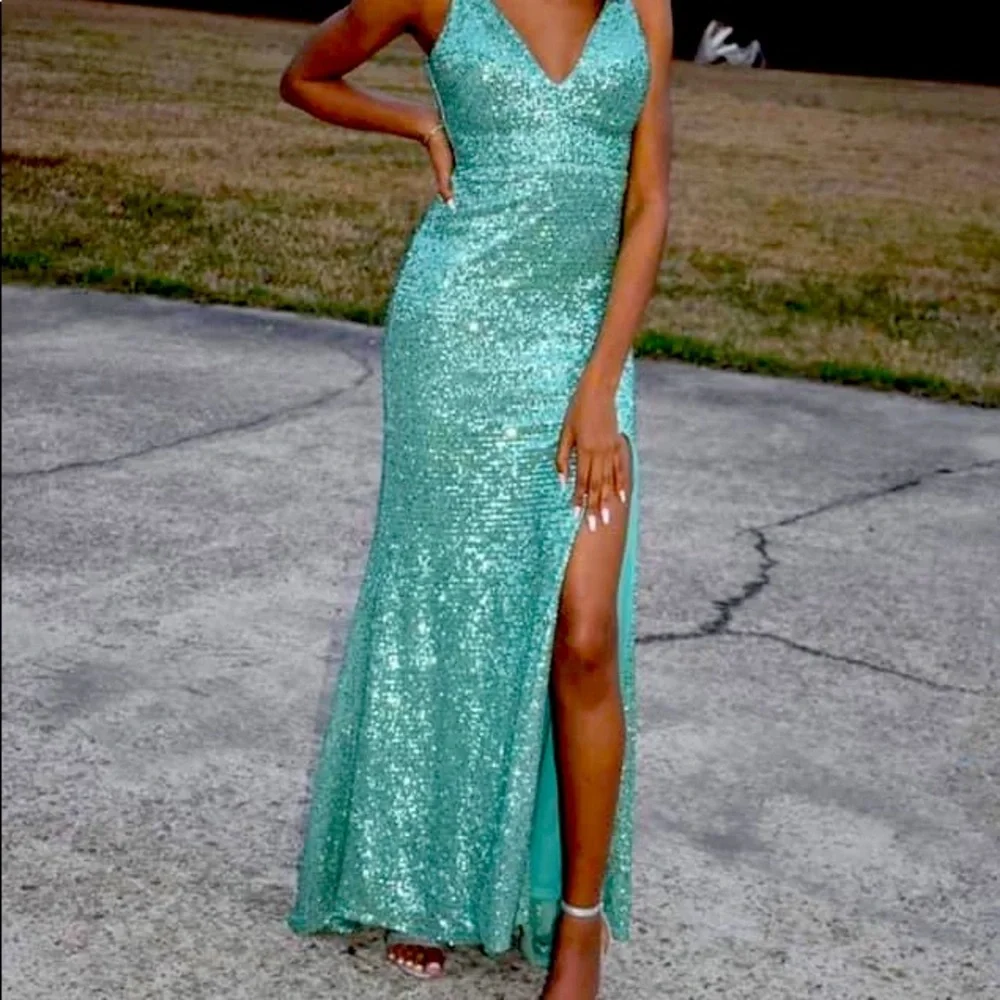 green emerald velvet dress Perfect Ending Mint Green Embroidered Eyelet Mini Dress main image 1